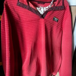 L.L. Bean Burgundy Floral Blouse